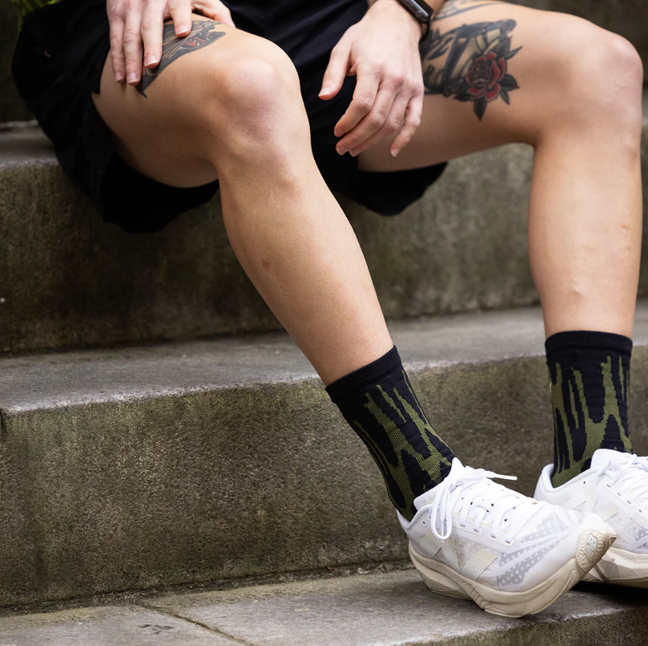 RNNR Crew Sock Drippy Cheetah