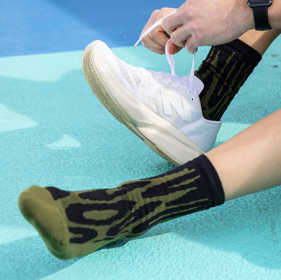RNNR Crew Sock Drippy Cheetah
